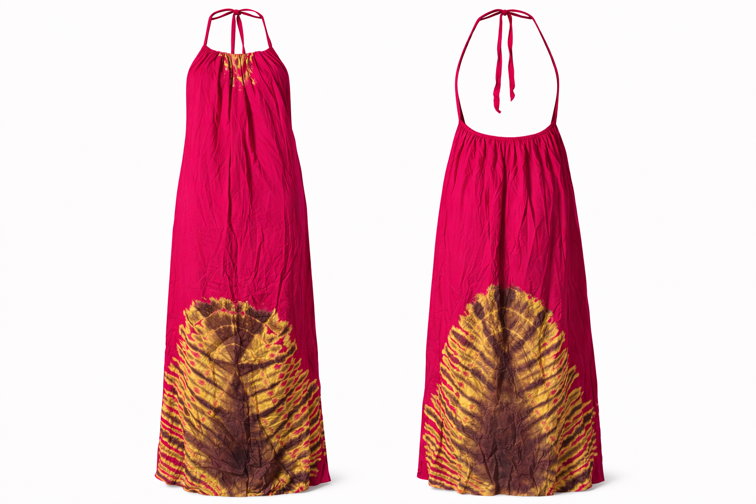 Sunset Aura Halter Maxi Dress