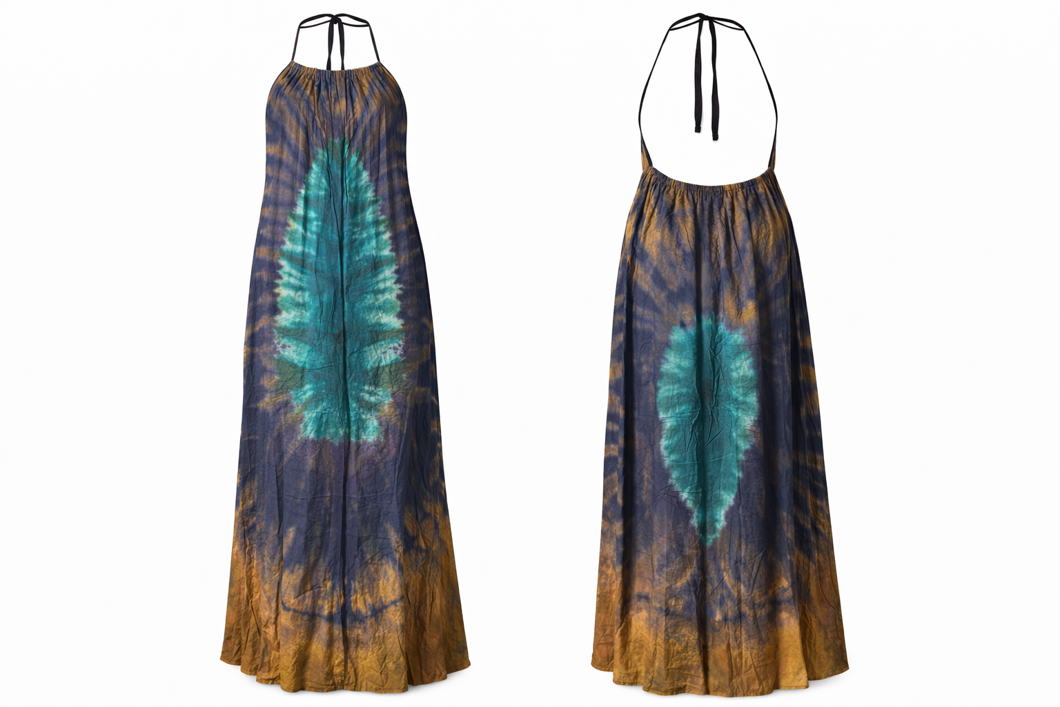 Sunset Aura Halter Maxi Dress
