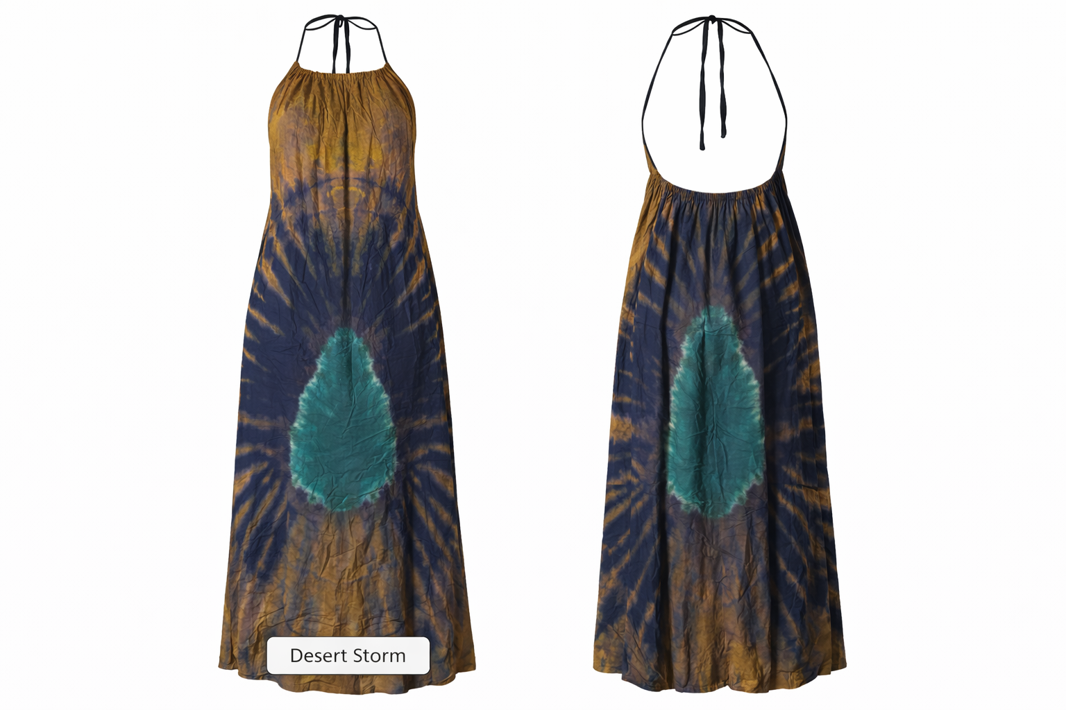 Sunset Aura Halter Maxi Dress