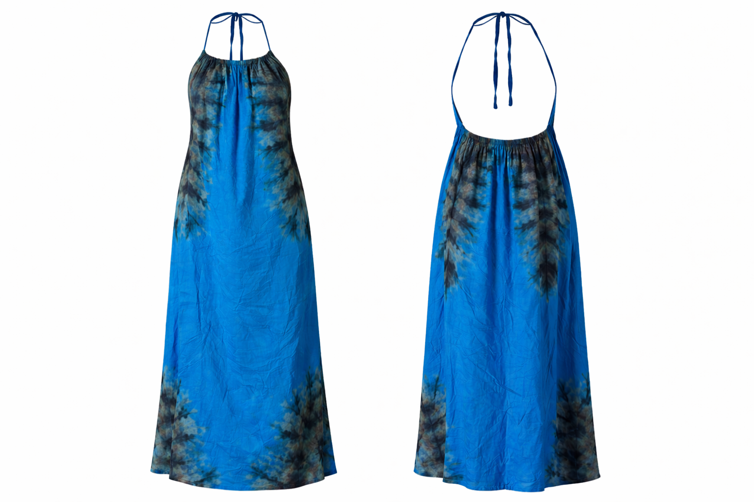 Sunset Aura Halter Maxi Dress