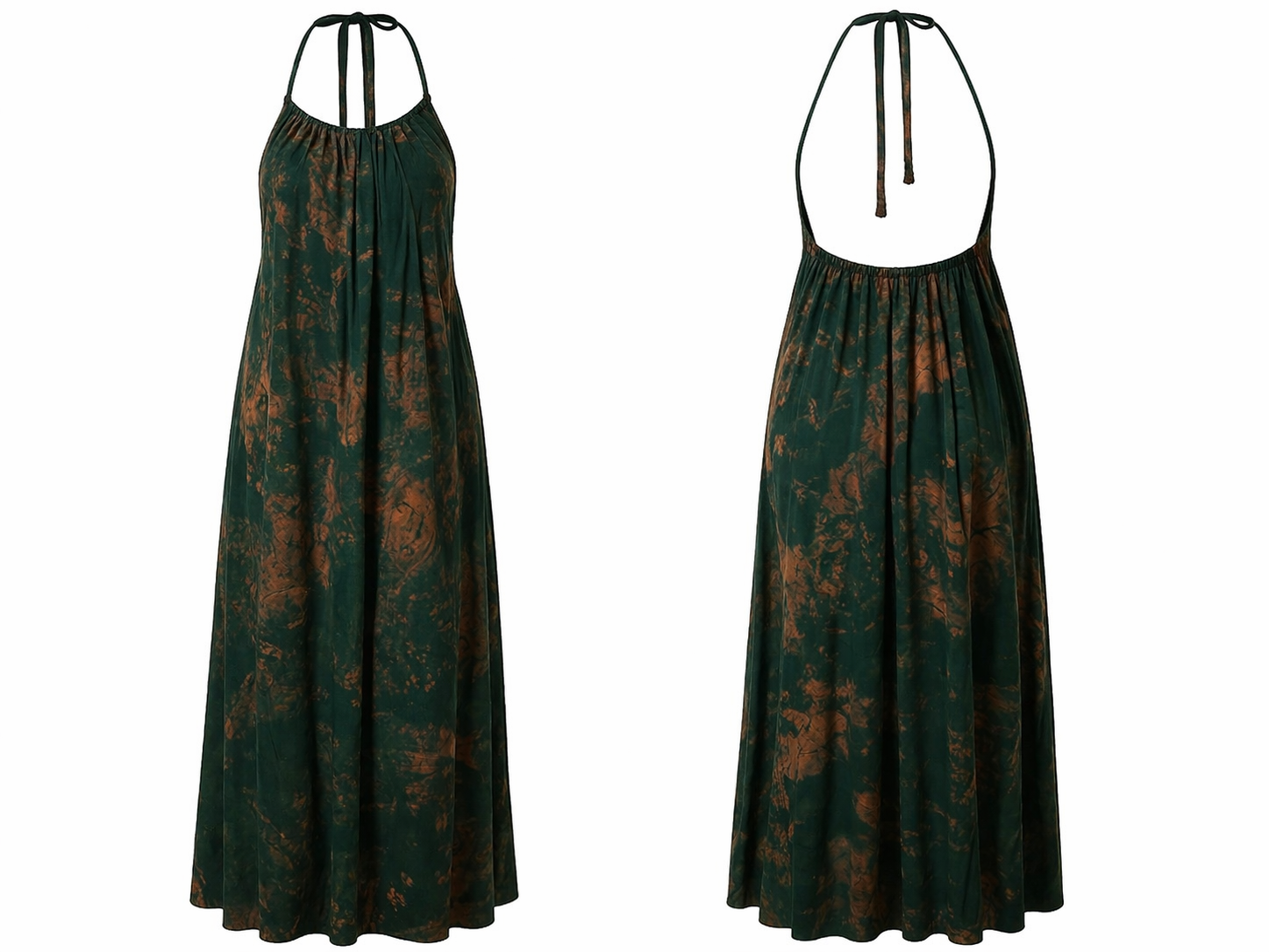 Sunset Aura Halter Maxi Dress