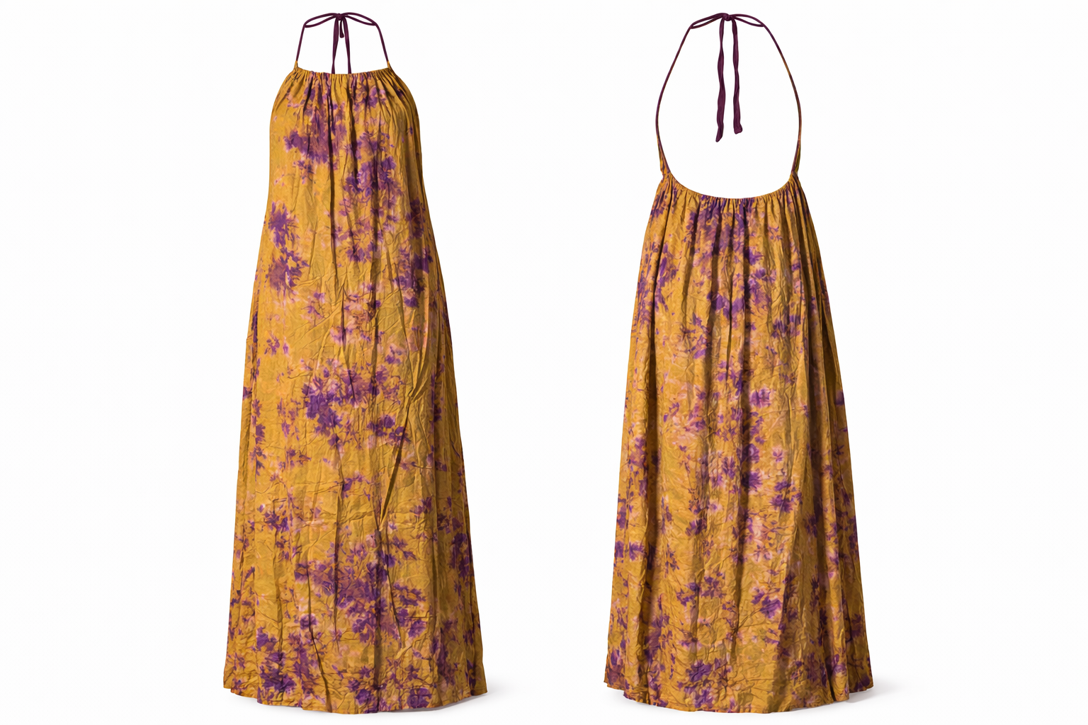 Sunset Aura Halter Maxi Dress