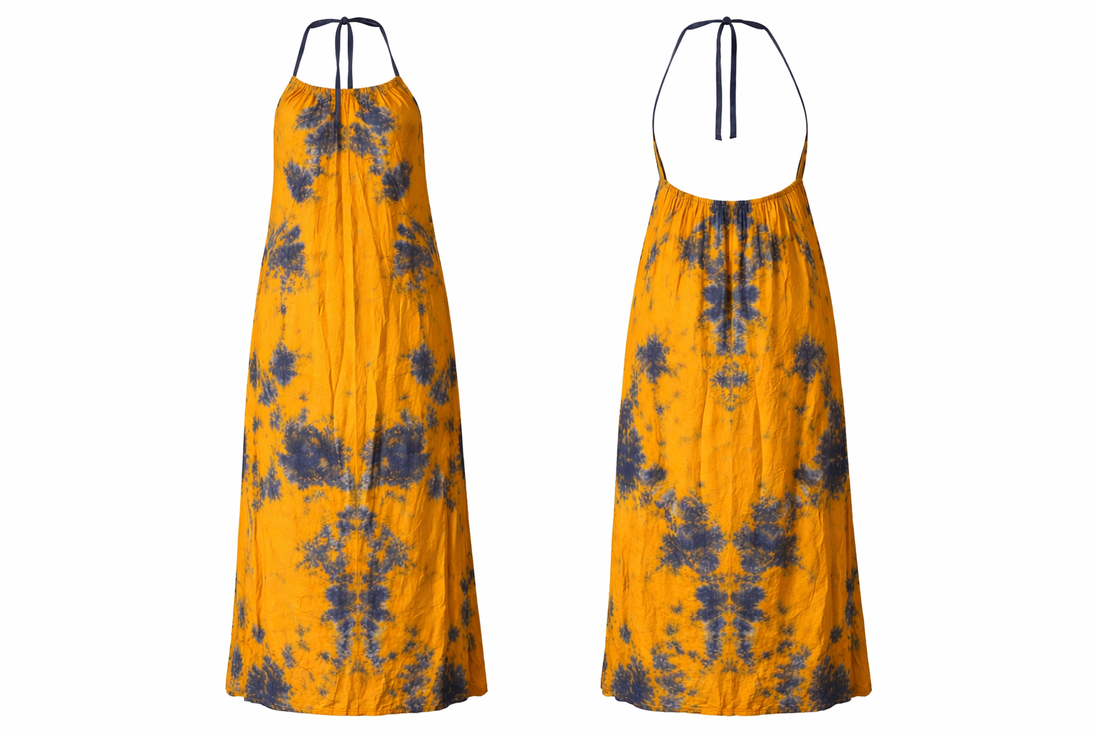 Sunset Aura Halter Maxi Dress